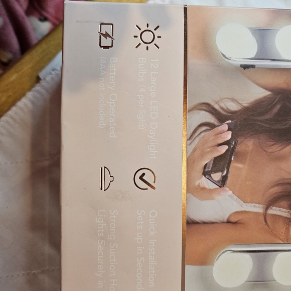 Thinkspace Beauty Set Of 3 Portable Led Mirror Lights. 12 Large LED Daylight. - Picture 2 of 5